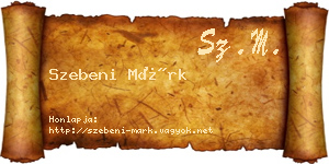 Szebeni Márk névjegykártya