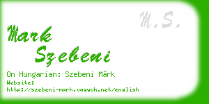 mark szebeni business card